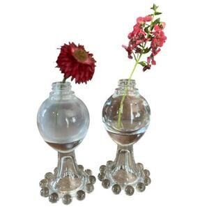 Vtg Imperial Candlewick Clear Glass Mini Vase Salt Pepper Bottle Retro Alchemist